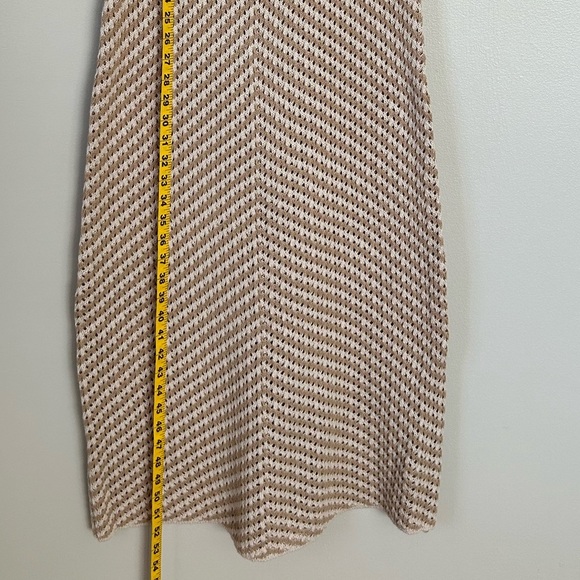 House of Harlow 1960  Khaki/Ivory Sleeveless Tan Knit Maxi Dress Size S - Picture 9 of 10
